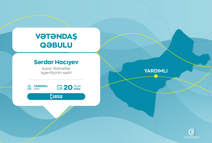 Aqrar Xidmətlər Agentliyinin sədri Sərdar Hacıyev Yardımlıda vətəndaşları qəbul edəcək